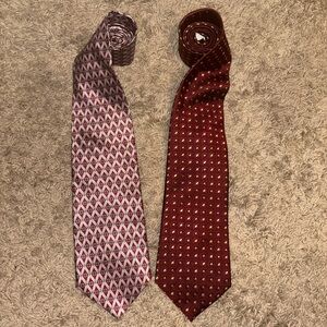 Bundle of two Bruno Piattelli 100% silk scarves